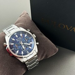 Bulova Marine Star Series B 96B256 Blue Dial Quartz Men’s Chronograph Watch 43mm