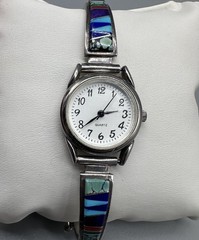 Earl Plummer TSF Zuni Inlay Sterling Silver Women’s Watch 6” Wrist New Battery