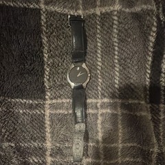 Movado Museum Quartz Sapphire Water-Resistant Black Dial Black Leather Strap