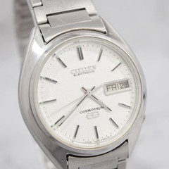 CITIZEN COSMOTRON 4-791096 TA Silver Dial Quartz Men’s Watch Used Working #44