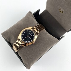 Bulova Surveyor 97P156 Womens Quartz Watch Grey Dial Rose Gold Diamond Stainless