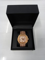 JBW Heist J6380C 1/10 CT Diamond 18K Gold Plated Men’s Chronograph Watch & Box