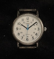 Timex Weekender 32mm Watch Silver Tone Indiglo New Battery