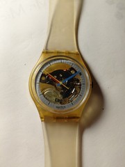 Vintage Original Swatch GK100 Jelly Fish Clear See-Through Watch