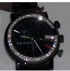 Gucci New Men’s Gucci 101G 1.92ct.aprx. black dial Diamond bezel Watch YA101331