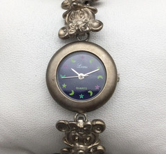 Vintage Louis Watch 22mm Womens Mouse Bracelet Stars Moons New Battery 7″