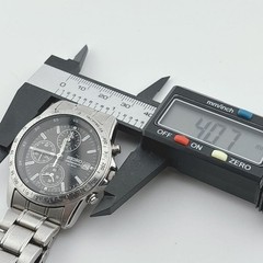 Working Seiko Chronograph 7T92-0DW0 Black Dial New Battery