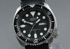 Vintage 1981 [Exc+5] Seiko 7548-7000 Diver’s Black 150m 42mm Qz Mens Watch JAPAN