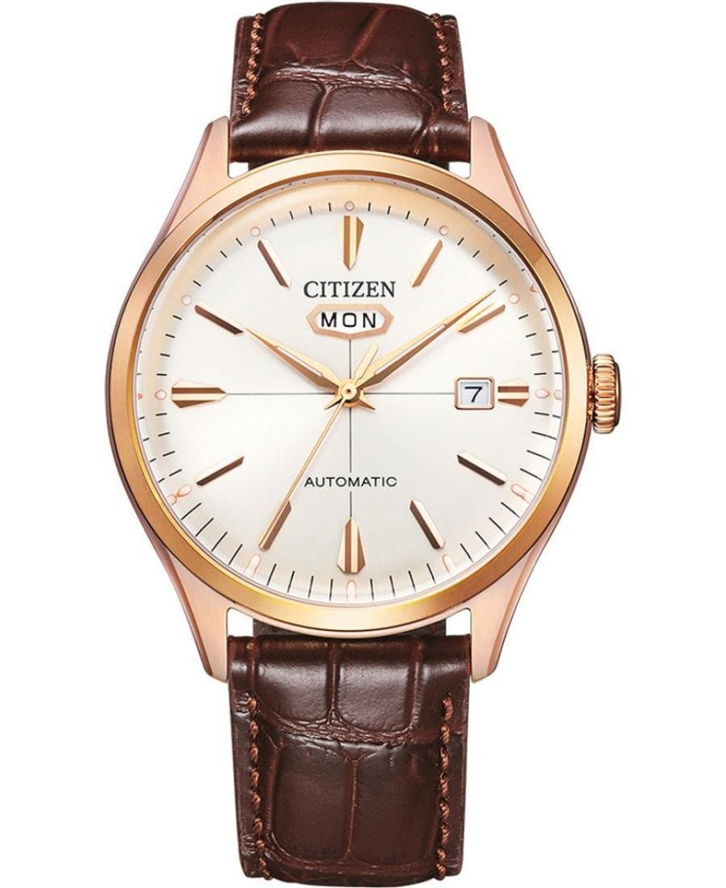 CITIZEN Men Analog Automatic Casual Watch Classic Dress White Dial Waterproof Ro