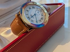 Cartier Must De Cartier Ronde 1810 1 18K Gold Silver 33mm Quartz Watch Box Paper