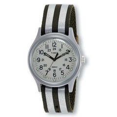 TIMEX MK1 TW2R80900 Quartz Aluminum Silver Dial Canvas Strap Watch
