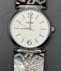 Fossil ES-2763 Women’s Watch Silver Tone Floral Bracelet 30mm Quartz Analog