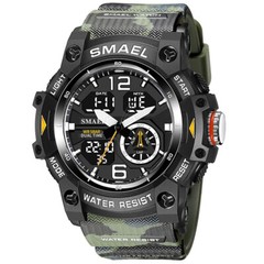SMAEL Men’s Digital Military Watch Silicone Band LED Water Resist Wristwatch