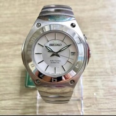 New Watch Seiko Kinetic Arctura SKA105 SKA105P1 Full Silver Dress Watch