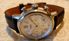 Fossil Buchanan Chronograph Watch Men 42mm Silver FS5102 Needs Battery