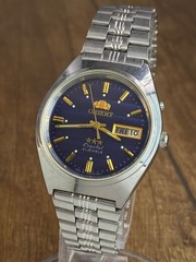 Orient Crystal 3 Stars Blue Wave Vintage automatic 21 jewels Japan mens watch