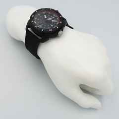 LUMINOX XL.1051 Military Black Red Dial Rubber Fabric Band Men’s Watch Boxed