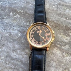 Dolce & Gabbana DW0628 Unisex Zermatt Black Leather Quartz Watch with Grey Dial