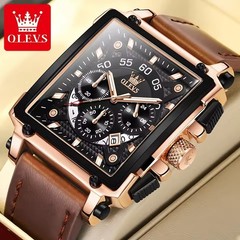 OLEVS 9919 Square Quartz Wristwatch  Waterproof Luminous Sports Men’s Watch