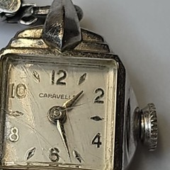 Caravelle Vintage 1950s Manual Wind Watch White Dial Silver Bracelet, Runs