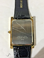 Vintage Jules Jurgensen Diamond Tank Genuine Leather Men’s Dress Watch Working!