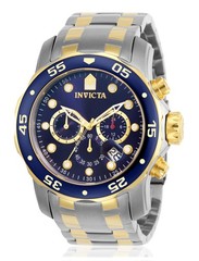 Invicta Mens Pro Diver Scuba 48mm Two Tone Stainless Steel Chronograph Quartz