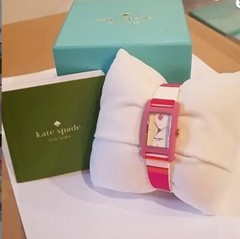 KATE SPADE DUFFY WHITE DIAL Multicolor Stripe Silicone STRAP LADIES WATCH New
