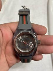 New Gucci Sync XXL YA137109 Gray Rubber Band Gray Dial Unisex Watch