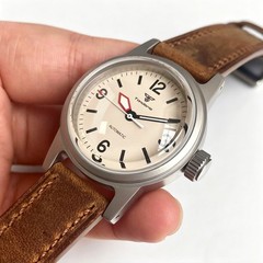 20ATM Tandorio 36mm Military Retro Sapphire Black Dial Automatic NH35A Men Watch
