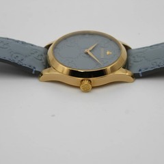 Gucci G-Timeless Stainless Steel Blue GG Dial Quartz Ladies Watch YA1264097
