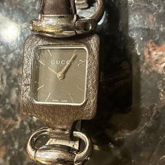 GUCCI 130.5 Used Horsebit 1921 Collection Quartz Watch Brown Silver Leather 25mm