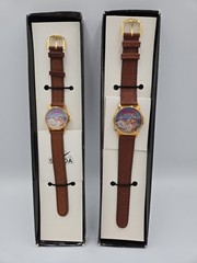 Sweda Club Camel Joe on Hammock Wrist Watchs Brown Leather – Men And Women Set