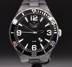 Adidas Melbourne ADH2603 Men’s Watch Black Carbon Coated Date Swiss Quartz 50mm