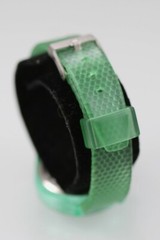 Relic Big Tic Women Youth Watch Green Plastic WR Battery White Gray Quartz