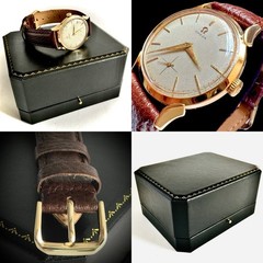 Collectible 1940s 14K Gold Omega Deville Trésor With Buffalo Calf Leather Strap