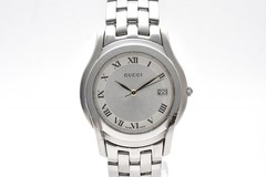 Authentic Gucci 5500M Quartz Silver Dial Date Watch