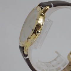 Hokusai Mt. Fuji Motif Quartz Watch 38mm Gold Dial with Zodiac Kanji Japan Made