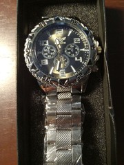 Zhowe Wristwatch Silver Tone with A Black Face. New In Box. Never Worn