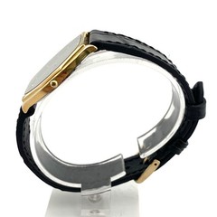 Favre Leuba Geneve Quartz Watch 18cm 7.08in Black Gold Working Vintage Japan
