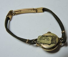 Antique Vintage Deco HAMILTON Trilby 10k Yellow Gold GF Wrist Watch Working #Z31