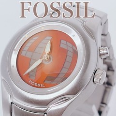 Rare Fossil Big Tic Orange Digital Animation Ladies Watch Y2K Battery Replaced