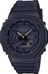 Casio G-Shock Analog/Digital All Black Resin Watch GA-2100-1A1