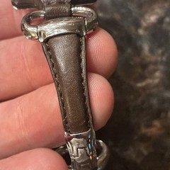 GUCCI 130.5 Used Horsebit 1921 Collection Quartz Watch Brown Silver Leather 25mm