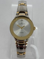 Anne Klein 10/8231 28mm Silver/Gold Tone Quartz Watch w/Bracelet & New Battery