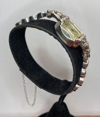 Rare Antique Bulova 14k White Gold Diamond S Link Tennis Vintage Bracelet Watch