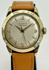 Vintage Wittnauer Automatic 17J 33.4mm 10K Gold Filled Radial Dial Swiss Runs