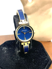 Tory Burch Women’s Watch TBW1400 Kira Gold Blue Dial Bangle Petite 22mm Steel