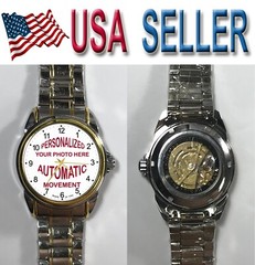 Personalized custom WATCH Pic Logo Photo men’s women’s NEW AUTOMATIC WR 3ATM