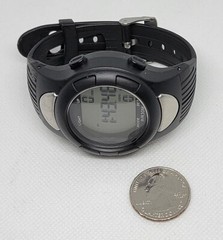 Mens Medline Heart Rate Monitor Pedometer Black Resin Digital Watch F2