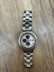 Seiko Chronograph 7T32-7E49 Sport Two Tone Panda Mens Watch Water Resistant 200M